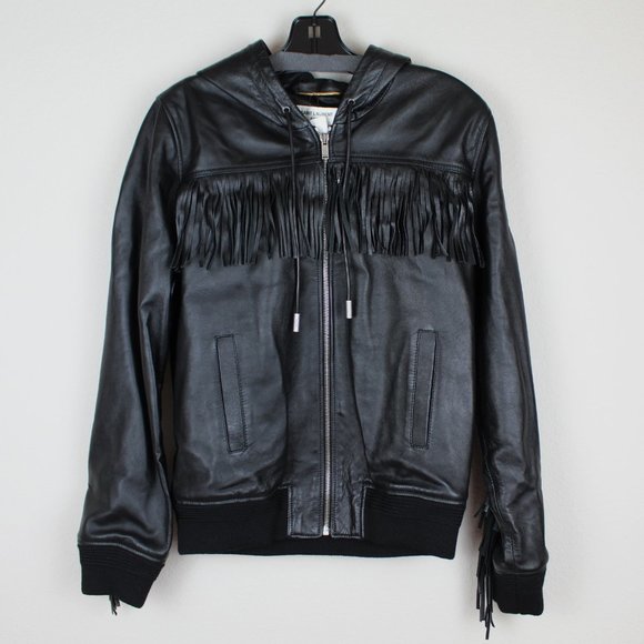 NWT Saint Laurent YSL Fringe Leather Jacket - Picture 5 of 16